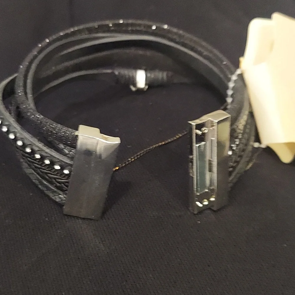 Black and Silver Multi-Layer Bracelet - Picture 6 of 7
